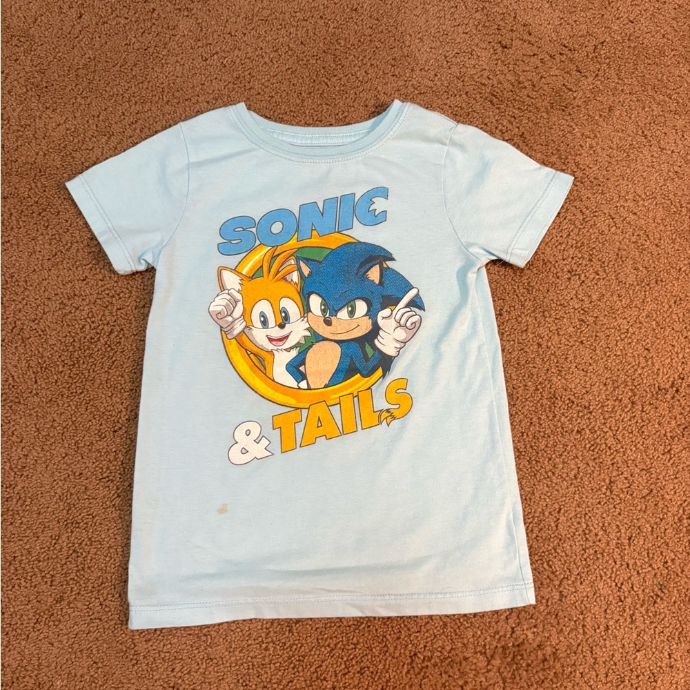 Sonic & Tails Light Blue Kids Graphic Tee